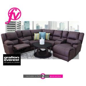 Grafton Everest Ariel corner fabric lounge suite brown Furniturevibe