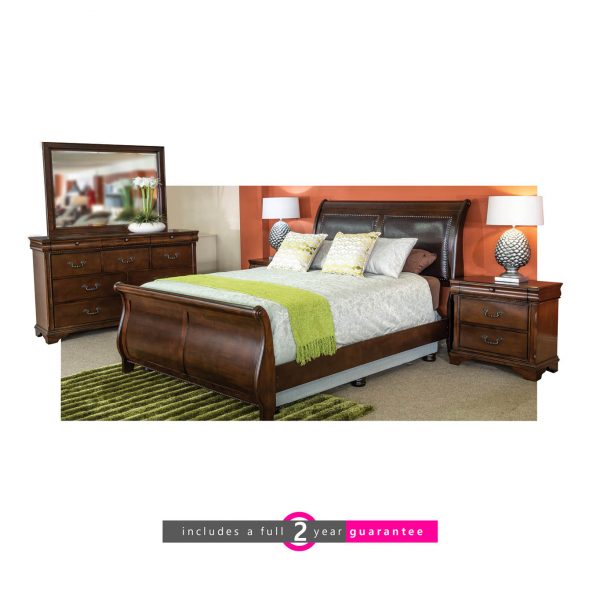 Boston Sleigh Bedroom Suite Imbuia King Furniture Vibe