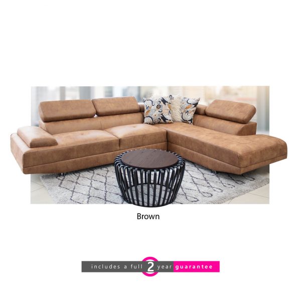 Lorenza l shape corner lounge brown furniturevibe