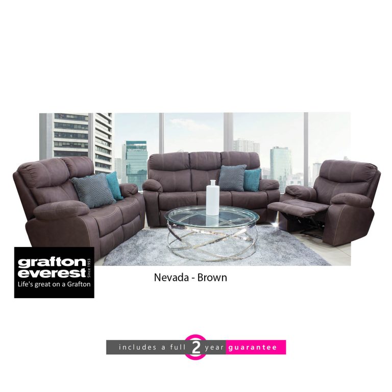 Grafton Everest Nevada lounge suite 3 action Addo Taupe Furniture