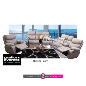 nirvana fabric lounge suite grey furniturevibe