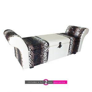 Trunk bench - leopard print - 61a