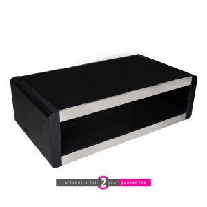 black glass coffee table