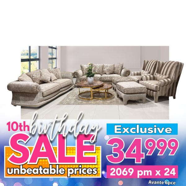 Avante 6pce lounge suite - Beige