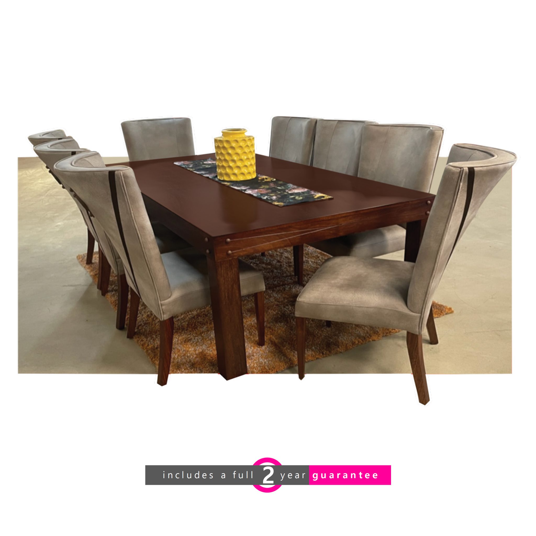 Viking 2.1m table & 8 Viking chairs Furniture Vibe