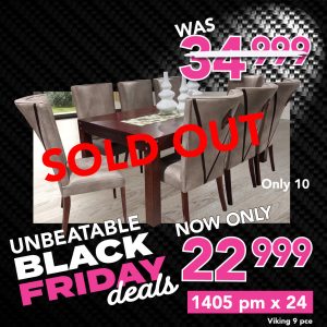 Viking 2.1m table & 8 Viking chairs