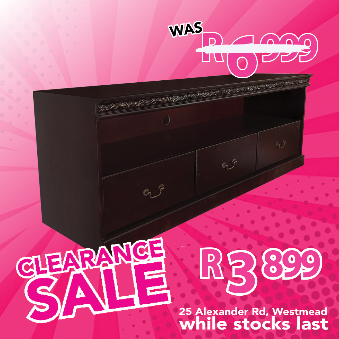 Ornica 3 drawer Plasma Furniture Vibe