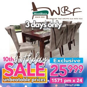 Viking 2.1m table & 8 Viking chairs