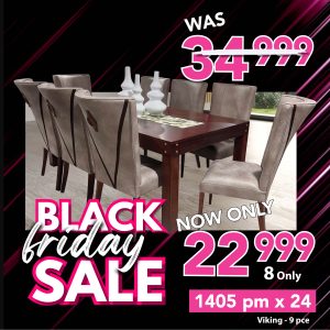 Viking 2.1m table & 8 Viking chairs