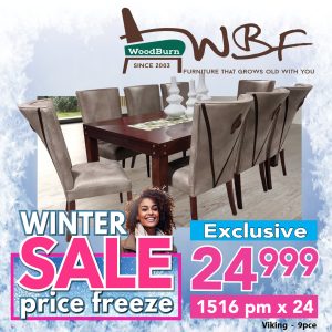 Viking 2.1m table & 8 Viking chairs