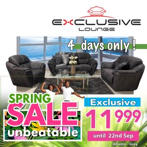 Atlantic fabric lounge suite - Grey