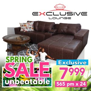 Berlin 3pce with chaise  - Brown - RHF