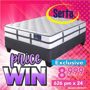 Sertapedic Maestro Medium Flip Free - Base & Mattress - Queen
