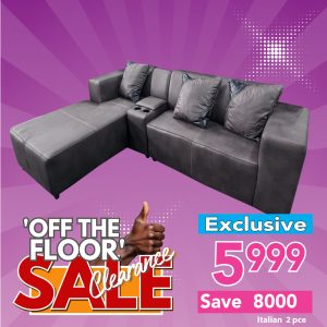 Italian 3pce with chaise - Black