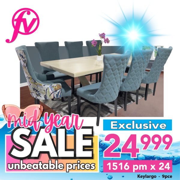 Keylargo 2.1m table & Knight chairs - Pixel Hydro