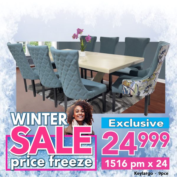 Keylargo 2.1m table & Knight chairs - Pixel Hydro