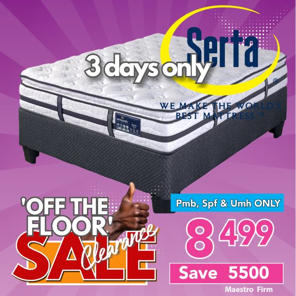 Sertapedic Maestro Firm Pillow Top - Base & Mattress - Queen