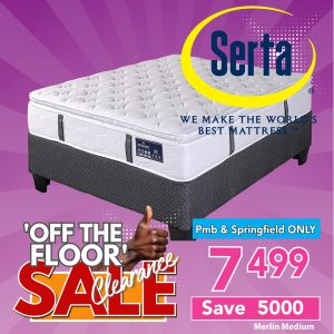 Sertapedic Merlin Medium Pillow Top - Base & Mattress - Queen