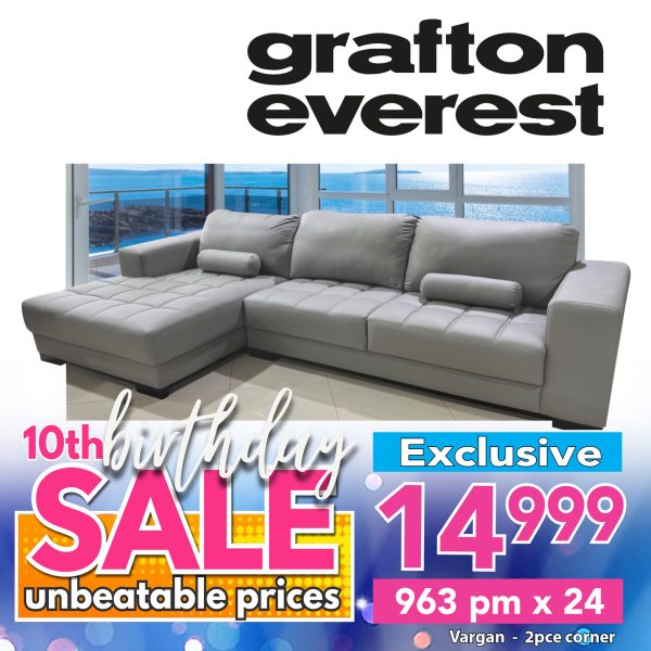 Vargan 2pce corner with chaise - LHF - Rock Slate