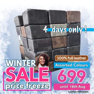 Leather Ottoman - Assorted colours
