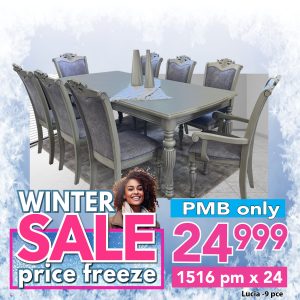 Lucia dining room table & 8 chairs