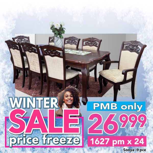 Sonya dining room table & 8 chairs