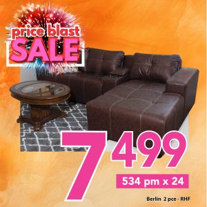 Berlin 3pce with chaise - Brown - LHF or RHF