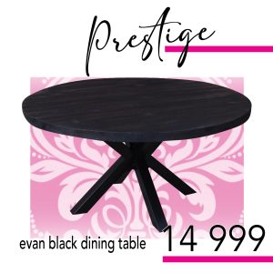 Evan black dining room table