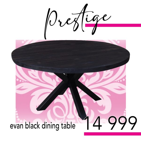 Evan black dining room table