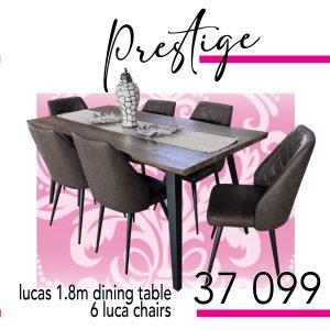 Vetro dining room table - 8 chobe chairs (Copy)