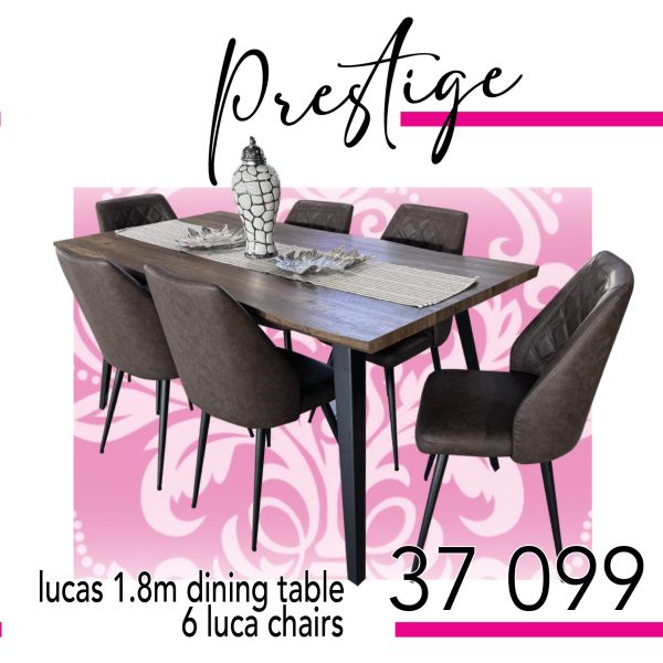 Vetro dining room table - 8 chobe chairs (Copy)