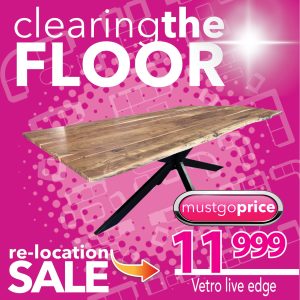 Vetro live edge dining room table