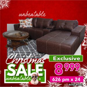 Berlin 3pce with chaise  - Brown - LHF or RHF