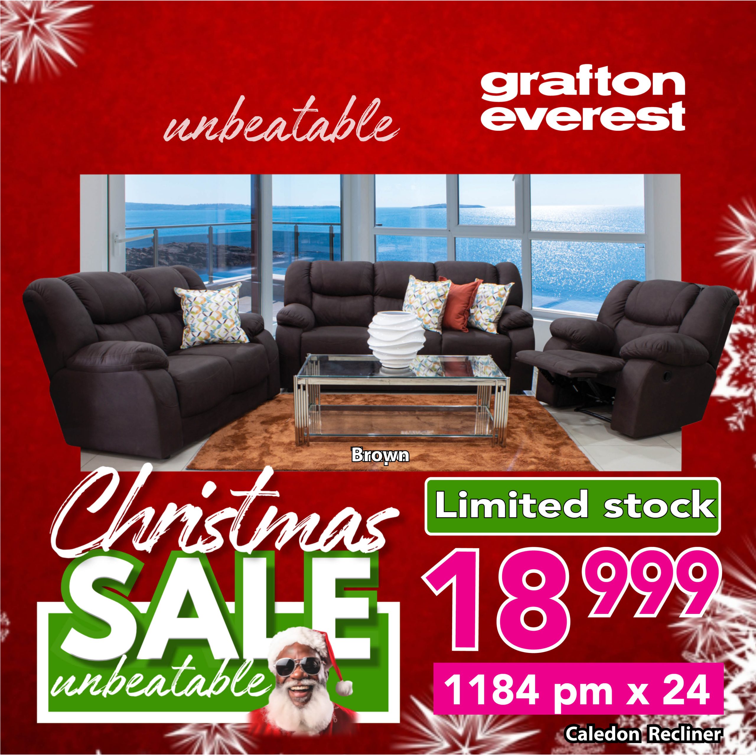 Grafton Everest Caledon 3:2:Recliner- Addo Brown