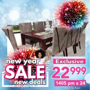 Viking 2.1m table & 8 Viking chairs