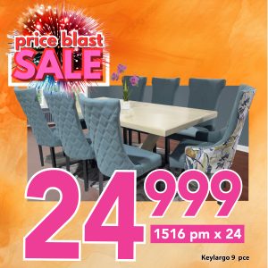 Keylargo 2.1m table & Knight chairs - Pixel Hydro