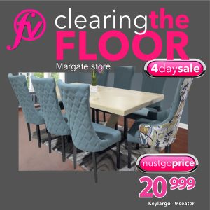 Keylargo 2.1m table & Knight chairs - Pixel Hydro - Margate store only