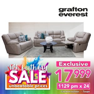Grafton Everest Caledon 3:2:Recliner- Addo Taupe