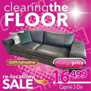 Caprivi 3 seater leather couch