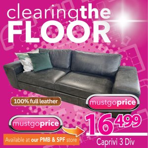 Caprivi 3 seater leather couch