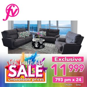 Chezlin lounge suite - grey