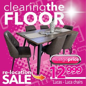 Lucas dining room suite - luca chairs