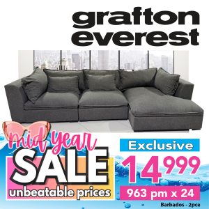 Barbados 2pce with chaise - Grey