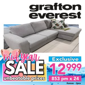 Kansas 2pce with chaise - Grey